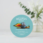 Rocket Snail Birthday Uitnodiging (Staand voorkant)