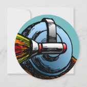 Rocket Snail Birthday Uitnodiging (Achterkant)