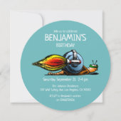 Rocket Snail Birthday Uitnodiging (Voorkant)