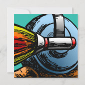 Rocket Snail Birthday Uitnodiging (Achterkant)