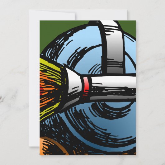 Rocket Snail Birthday Uitnodiging (Achterkant)