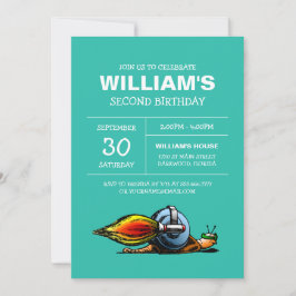 Rocket Snail Birthday Uitnodiging