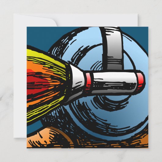 Rocket Snail Birthday Uitnodiging (Achterkant)