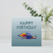 Rocket Snail Flat Birthday Kaart (Staand voorkant)
