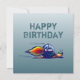 Rocket Snail Flat Birthday Kaart