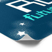 Rocket space boys blue red personalized poster (Hoek)