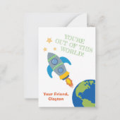 Rocket Space Classroom Valentijnse  Notitiekaartje (Voorkant)