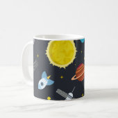 Rocket space globe solar system and planet cosmos  koffiemok (Voorkant links)