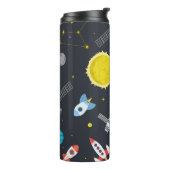 Rocket space globe solar system and planet cosmos  thermosbeker (Gedraaid links)