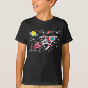 Rocket space jongens zwart t-shirt