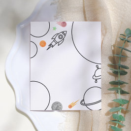 Rocket & Space Verjaardag Kleurplaat Dank u