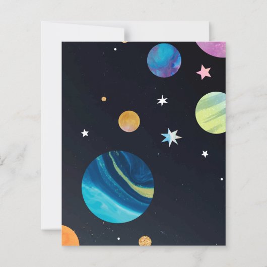 Rocket & Space Verjaardag Kleurplaat Dank u (Achterkant)