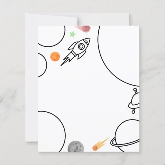 Rocket & Space Verjaardag Kleurplaat Dank u (Voorkant)