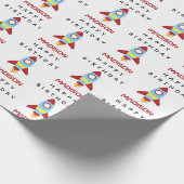Rocket Spaceship Lancering Custom Name Birthday Cadeaupapier (Hoek)