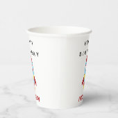 Rocket Spaceship Lancering Custom Name Birthday Papieren Bekers (Rechts)