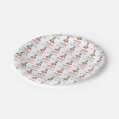 Rocket Spaceship Lancering Custom Name Birthday Papieren Bordje (Gekanteld)