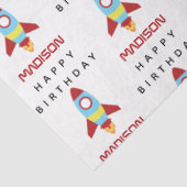 Rocket Spaceship Lancering Custom Name Birthday Tissuepapier (Detail)
