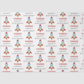 Rocket Spaceship Lancering Custom Name Birthday Tissuepapier (Voorkant)