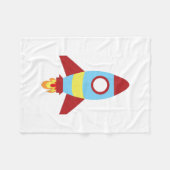 Rocket Spaceship Launching Fleece Deken (Voorkant (Horizontaal))
