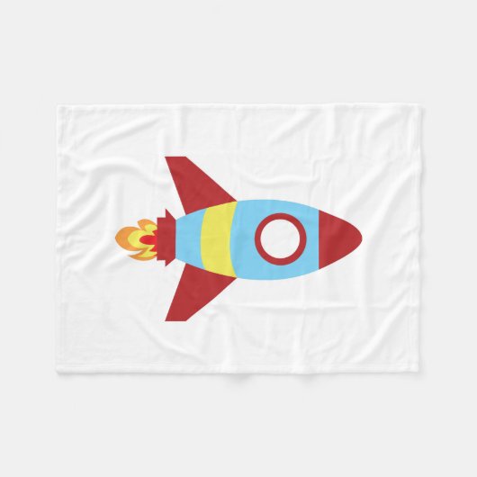Rocket Spaceship Launching Fleece Deken (Voorkant (Horizontaal))