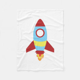 Rocket Spaceship Launching Fleece Deken