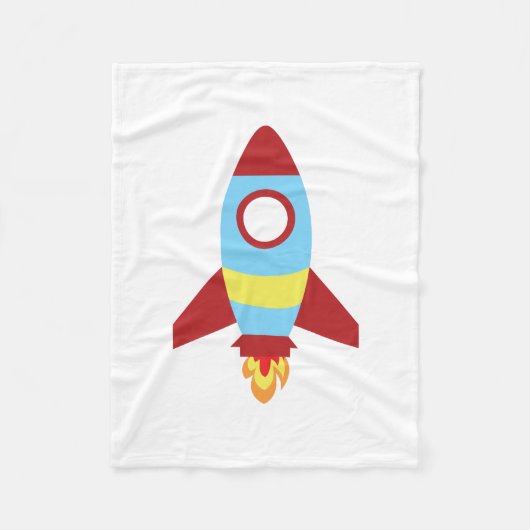 Rocket Spaceship Launching Fleece Deken (Voorkant)