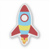 Rocket Spaceship Launching Sticker (Voorkant)