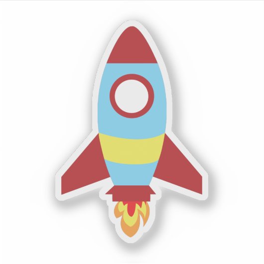 Rocket Spaceship Launching Sticker (Voorkant)