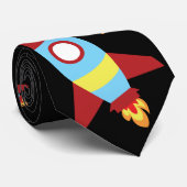 Rocket Spaceship Launching Stropdas (Opgerold)
