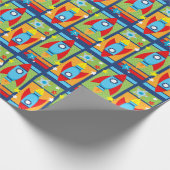 Rocket Spaceship Outer Space Wrapping Paper Cadeaupapier (Hoek)