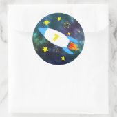 Rocket Star Space verjaardag Ronde Sticker (Tas)