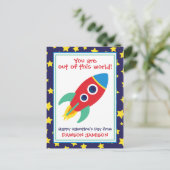 Rocket & Stars gepersonaliseerde Kaarten van Valen (Staand voorkant)