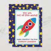 Rocket & Stars gepersonaliseerde Kaarten van Valen (Voorkant / Achterkant)