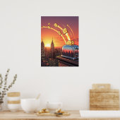 Rocket Toast Skyline – Retro Surreal Pop Art Poster (Keuken)