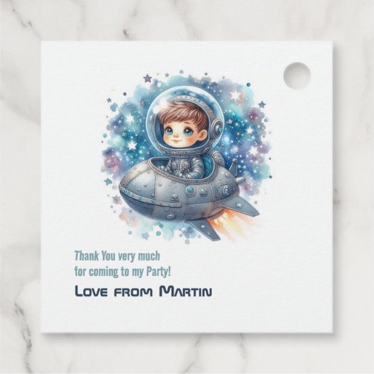 Rocket Toddler Space thema Verjaardagsfeestje Bedankjes Labels (Achterkant)