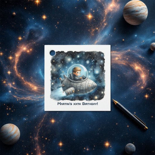 Rocket Toddler Space thema Verjaardagsfeestje Bedankjes Labels