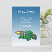 Rocket Turtle Verjaardag Dank u kaart (Staand voorkant)