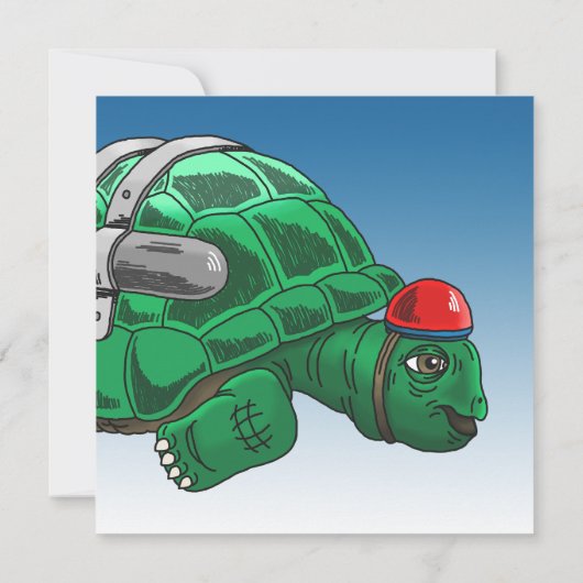 Rocket Turtle Verjaardag Kaart (Achterkant)