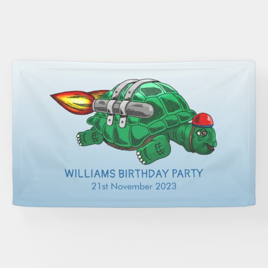Rocket Turtle Verjaardag Spandoek (Horizontaal)