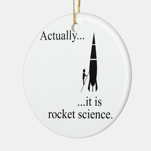Rocket wetenschapper keramisch ornament (Links)