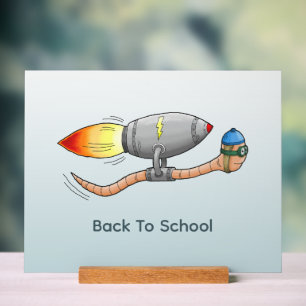 Rocket Worm gaat weer naar school Acryl Bord