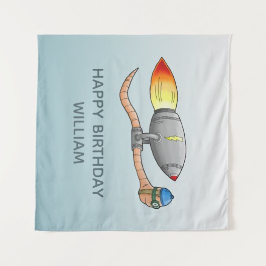 Rocket Worm Wandkleed (Voorkant (horizontaal))