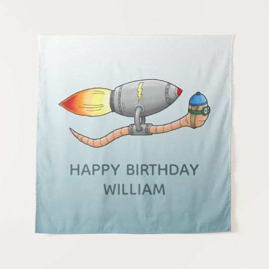 Rocket Worm Wandkleed (Voorkant)