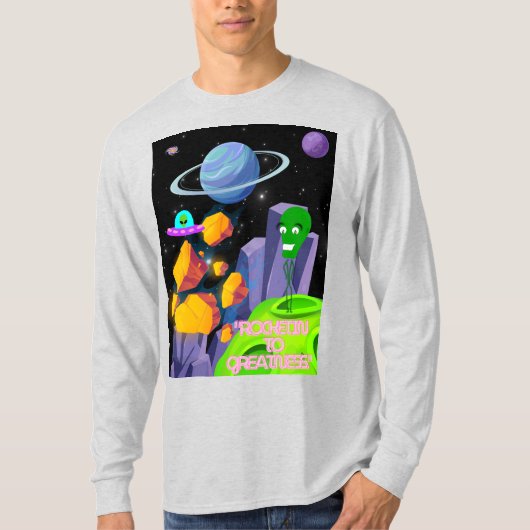 ROCKETING NAAR GROOTHEID T-SHIRT (Voorkant)