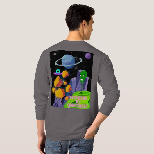 ROCKETING NAAR GROOTHEID T-SHIRT (Achterkant volledig)