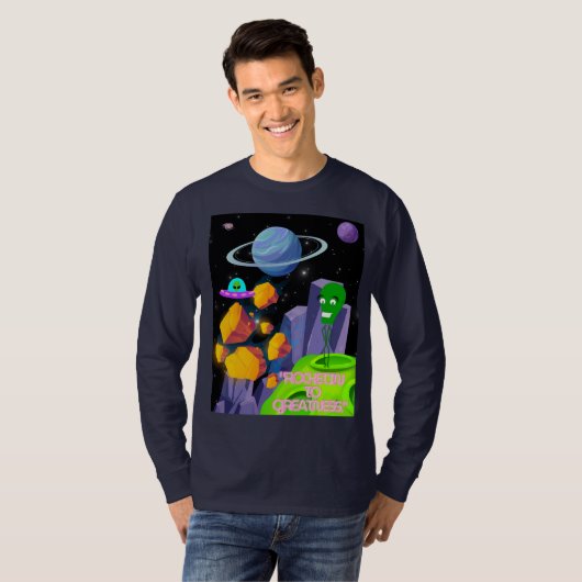 ROCKETING NAAR GROOTHEID T-SHIRT (Voorkant volledig)