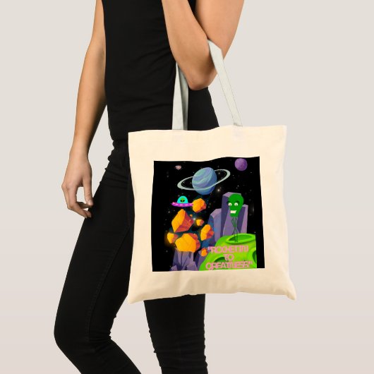ROCKETING NAAR GROOTHEID TOTE BAG (Voorkant (product))