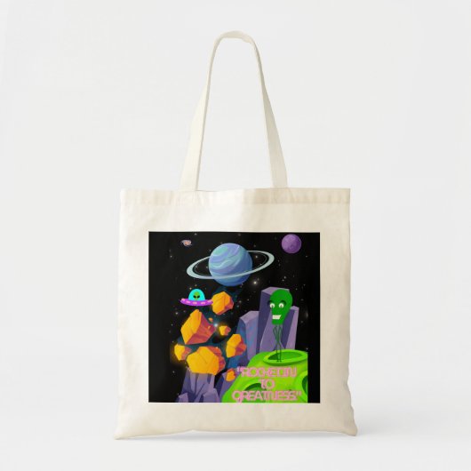 ROCKETING NAAR GROOTHEID TOTE BAG (Voorkant)