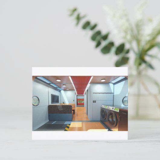 RocketLodge 3D Interieur Woonruimte - Briefkaart (Staand voorkant)