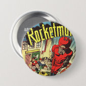 Rocketman  strips ronde button 7,6 cm (Voorkant /achterkant)